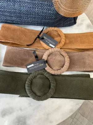 Leather Suede buckle belts