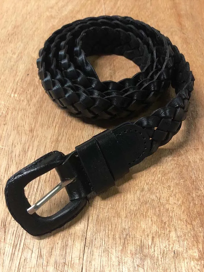 Leather Thin Black Belt