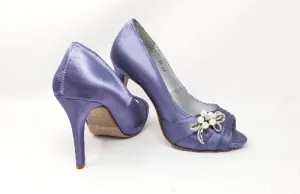 Lilac Purple Bridal Shoes Crystal and Pearl Design