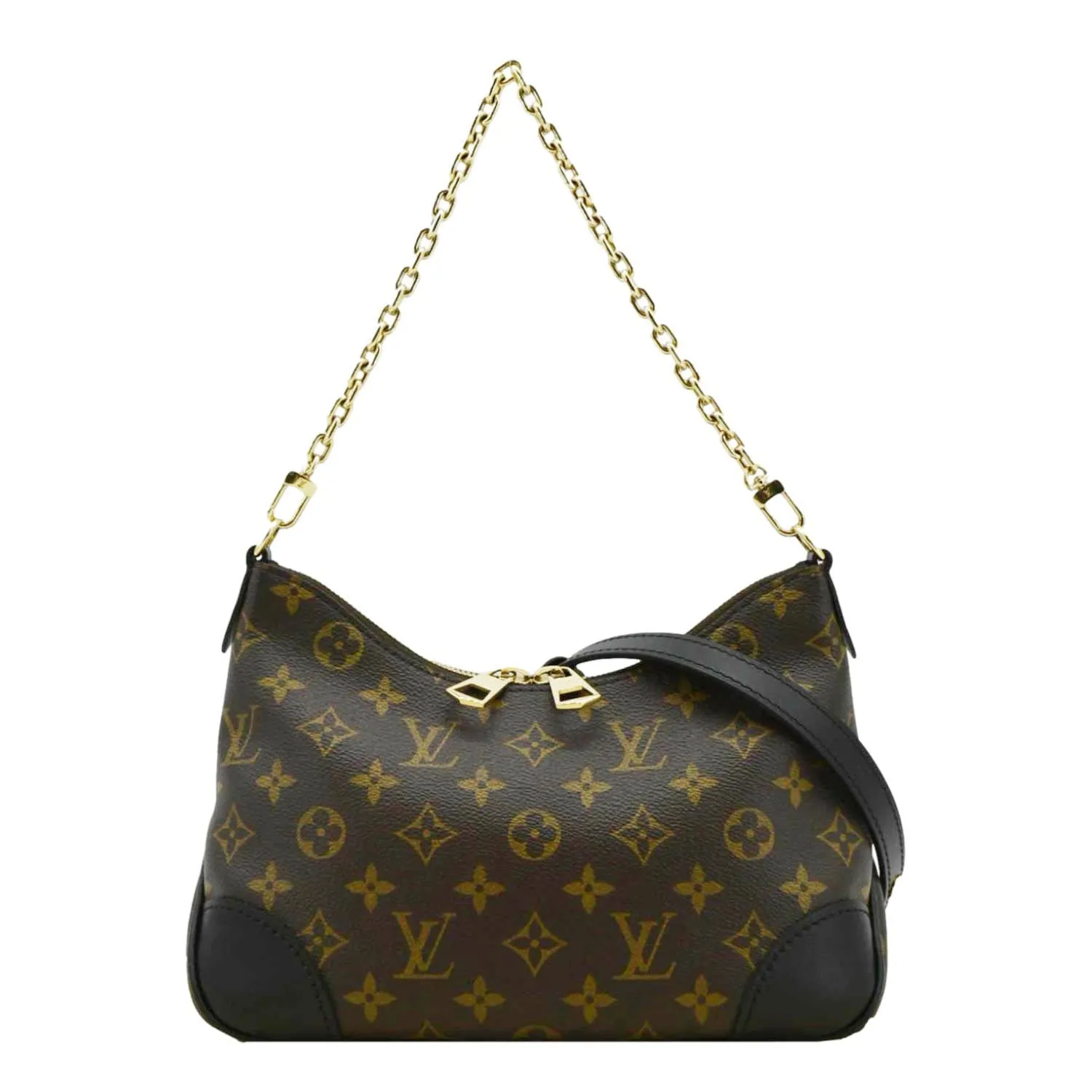 LOUIS VUITTON Boulogne Monogram Canvas Shoulder Bag Black