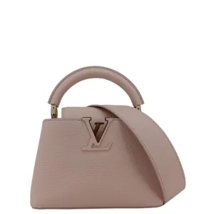 LOUIS VUITTON Capucines Mini Leather Satchel Bag Galet