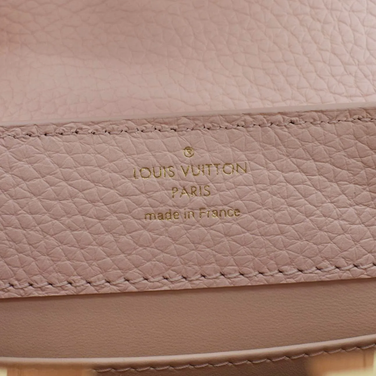 LOUIS VUITTON Capucines Mini Leather Satchel Bag Galet
