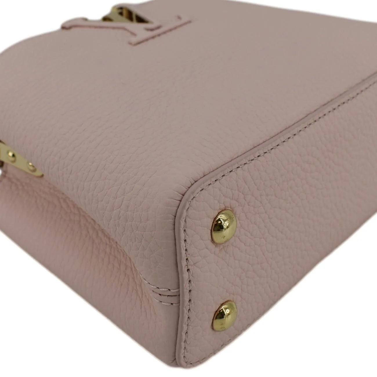LOUIS VUITTON Capucines Mini Leather Satchel Bag Galet
