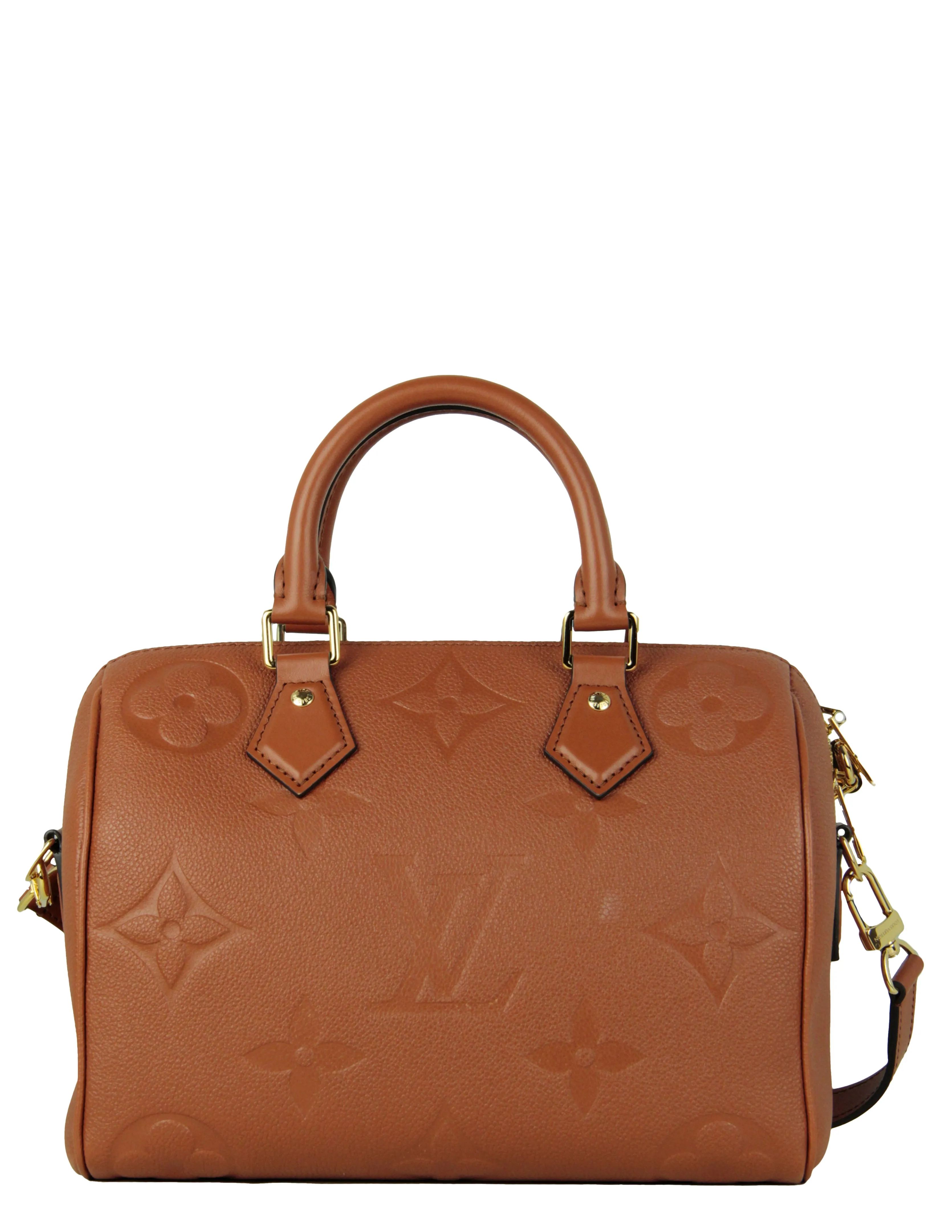 Louis Vuitton Cognac Empreinte Monogram Giant Speedy Bandouliere 25 Bag