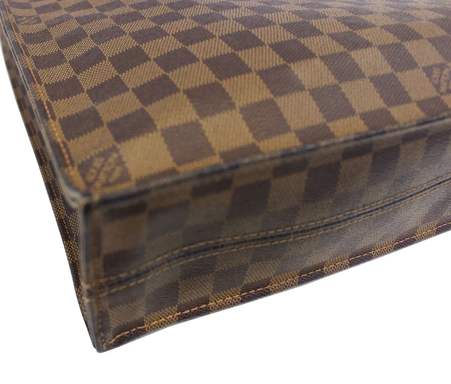 LOUIS VUITTON Damier Ebene Sac Plat Satchel Handbag
