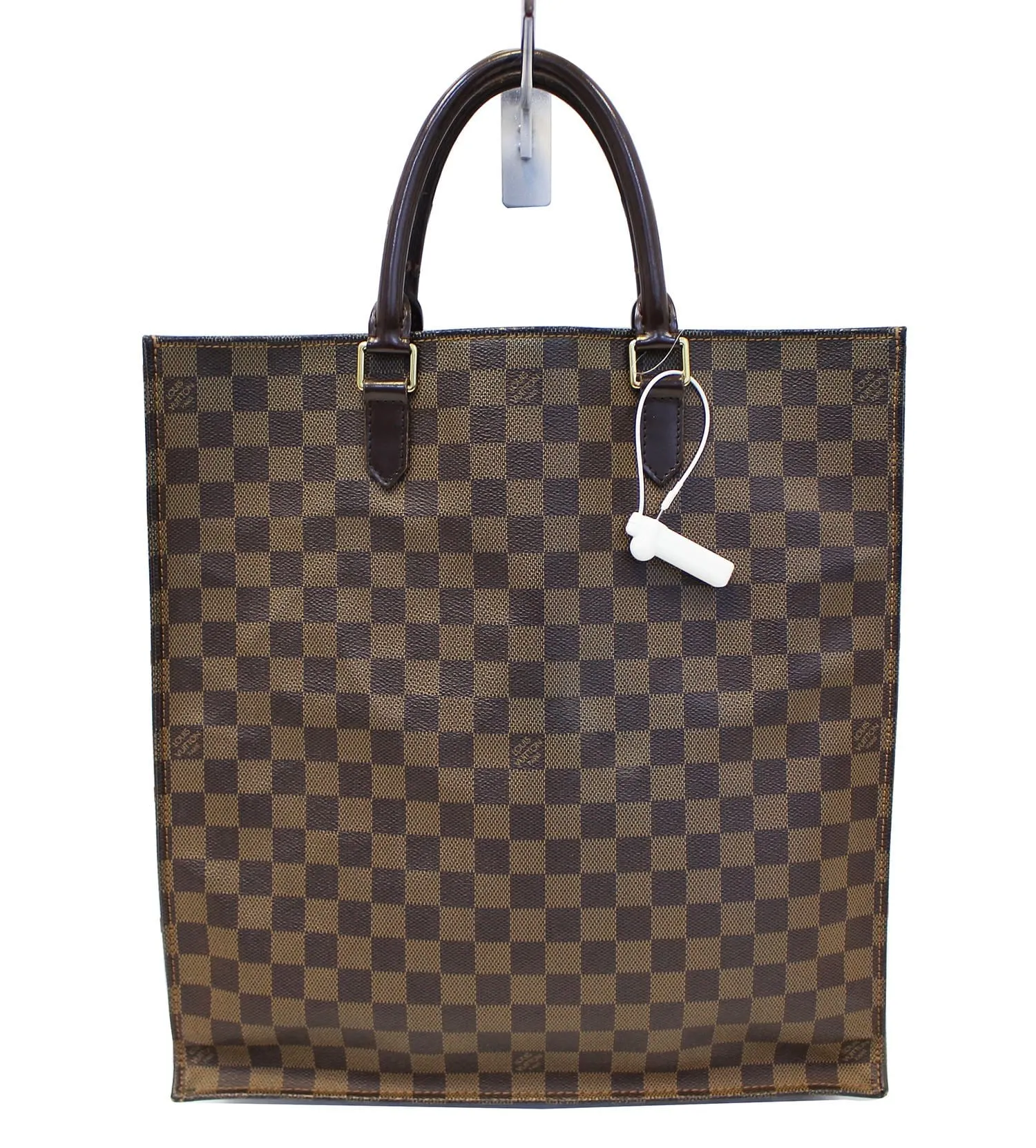 LOUIS VUITTON Damier Ebene Sac Plat Satchel Handbag