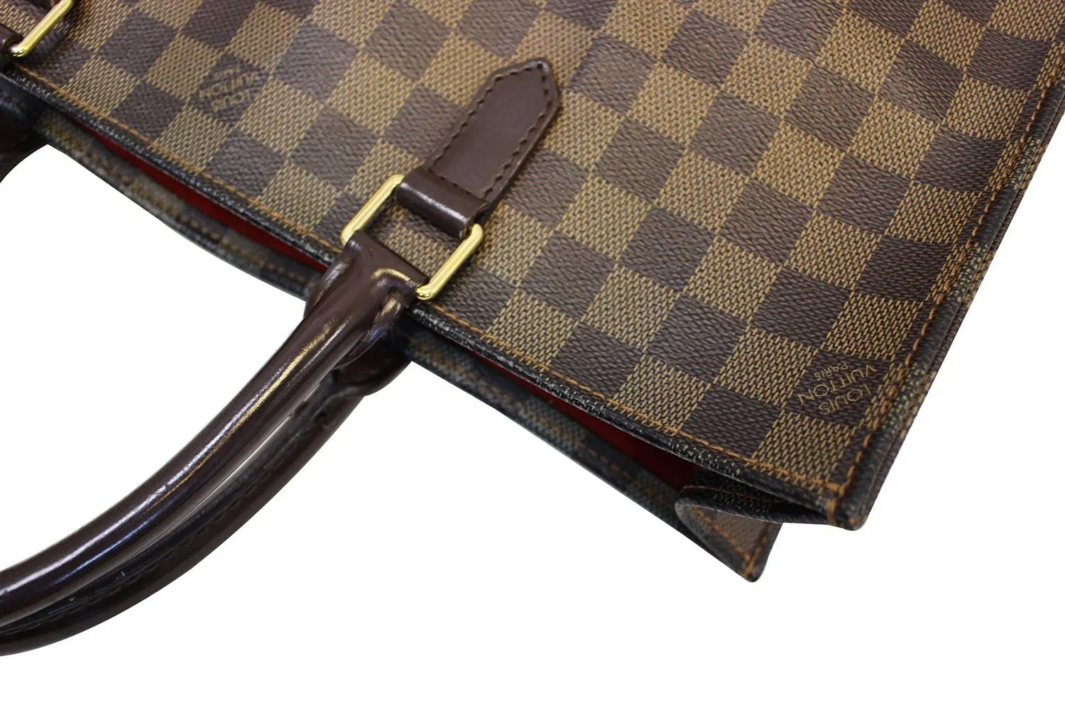 LOUIS VUITTON Damier Ebene Sac Plat Satchel Handbag