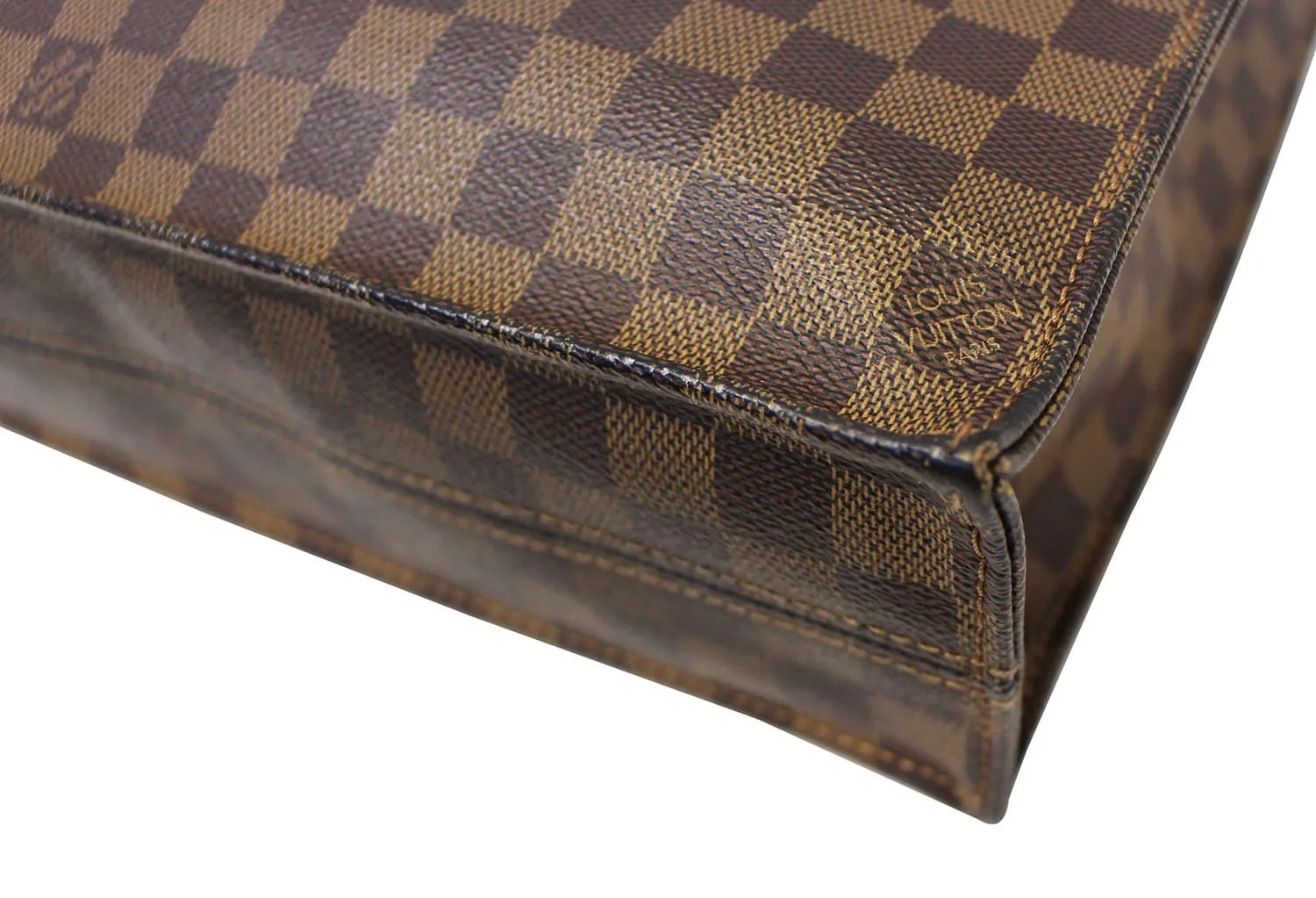 LOUIS VUITTON Damier Ebene Sac Plat Satchel Handbag