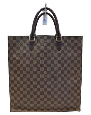 LOUIS VUITTON Damier Ebene Sac Plat Satchel Handbag