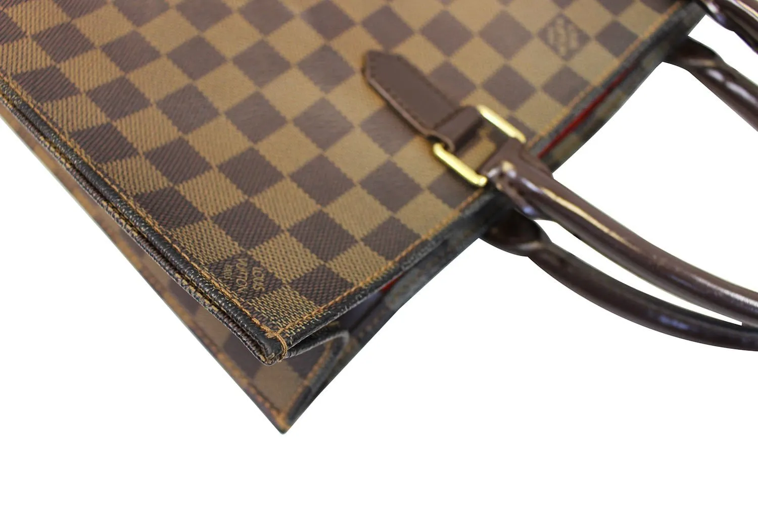 LOUIS VUITTON Damier Ebene Sac Plat Satchel Handbag