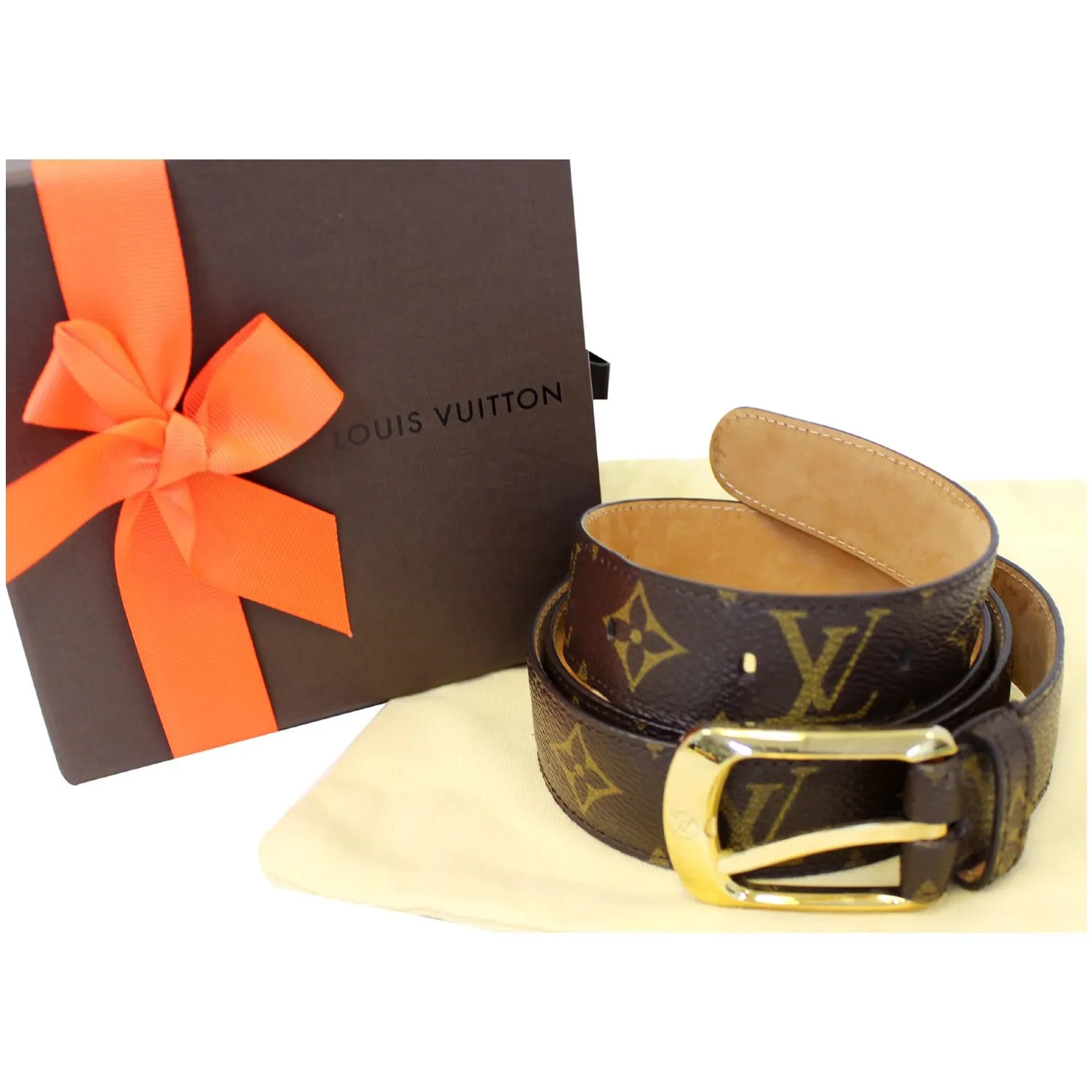 LOUIS VUITTON Ellipse Monogram Canvas Belt Brown Size 100/40