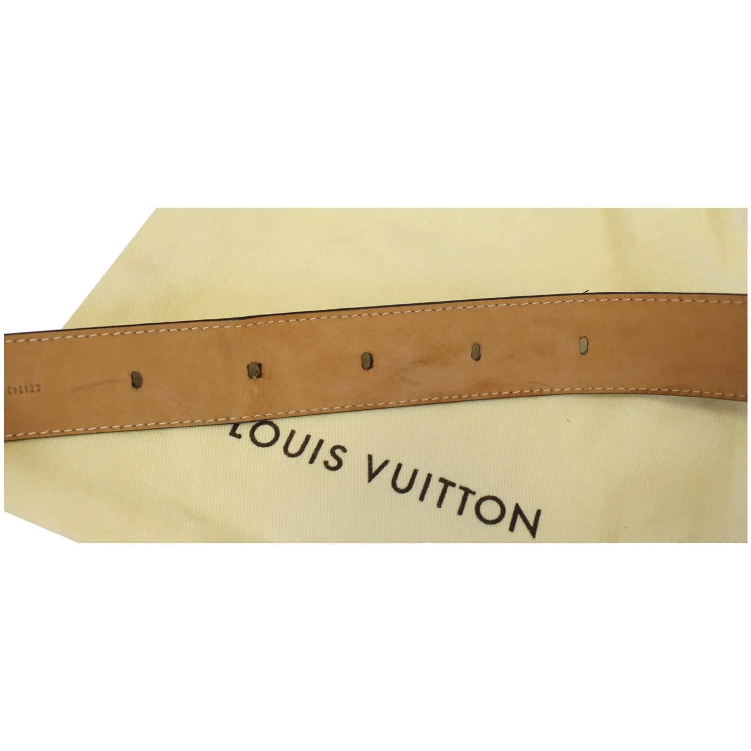 LOUIS VUITTON Ellipse Monogram Canvas Belt Brown Size 100/40