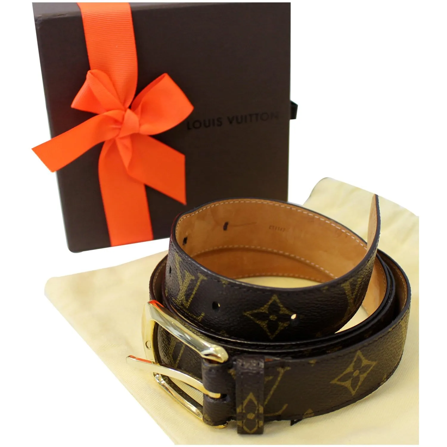 LOUIS VUITTON Ellipse Monogram Canvas Belt Brown Size 100/40