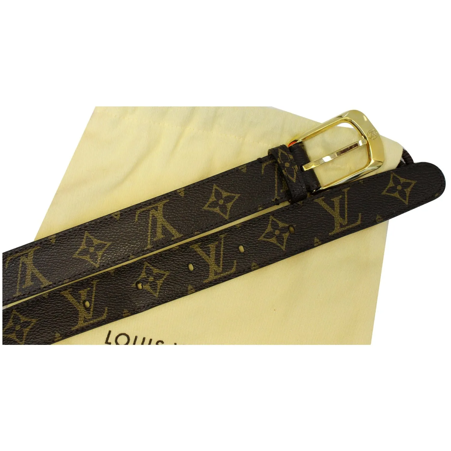 LOUIS VUITTON Ellipse Monogram Canvas Belt Brown Size 100/40