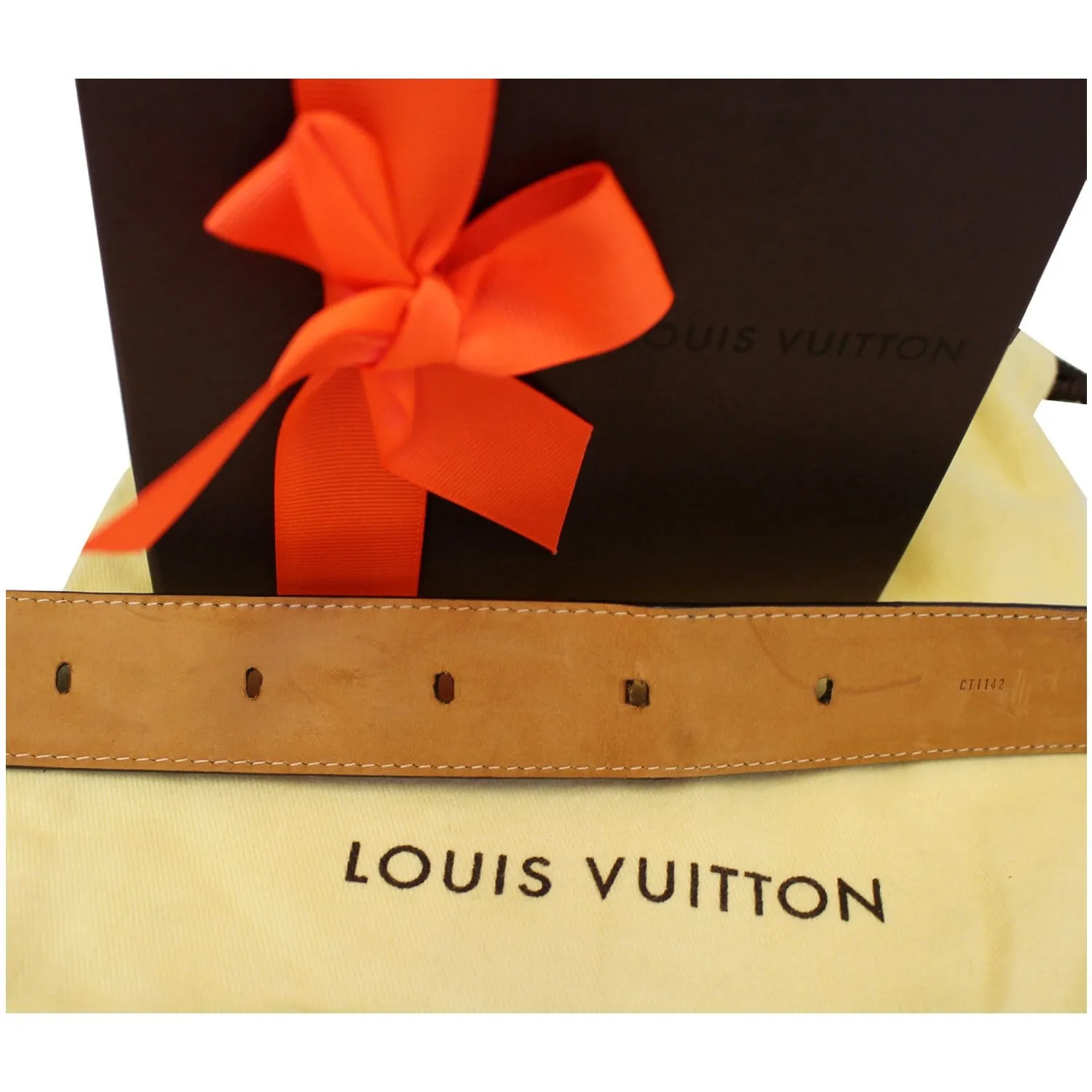 LOUIS VUITTON Ellipse Monogram Canvas Belt Brown Size 100/40