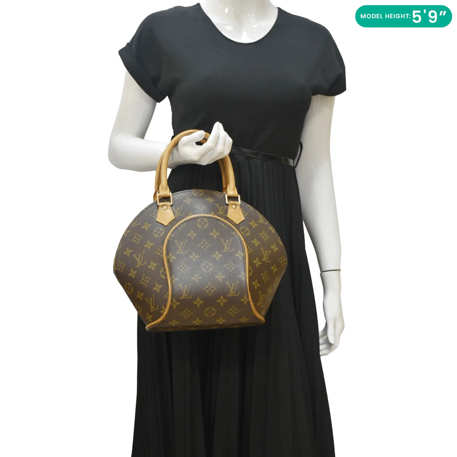 LOUIS VUITTON Ellipse PM Monogram Canvas Satchel Bag Brown