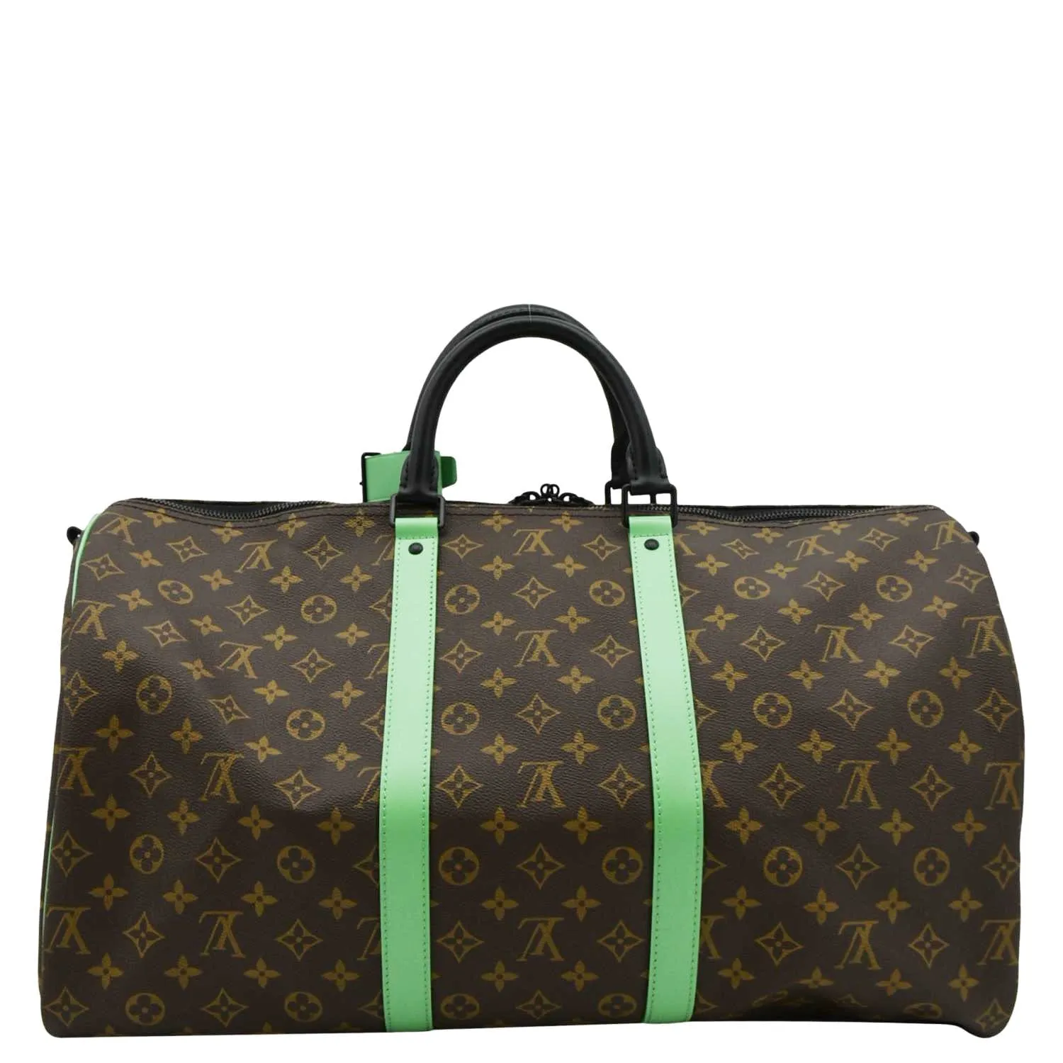 LOUIS VUITTON Keepall 50 Bandouliere Monogram Macassar Travel Bag Green