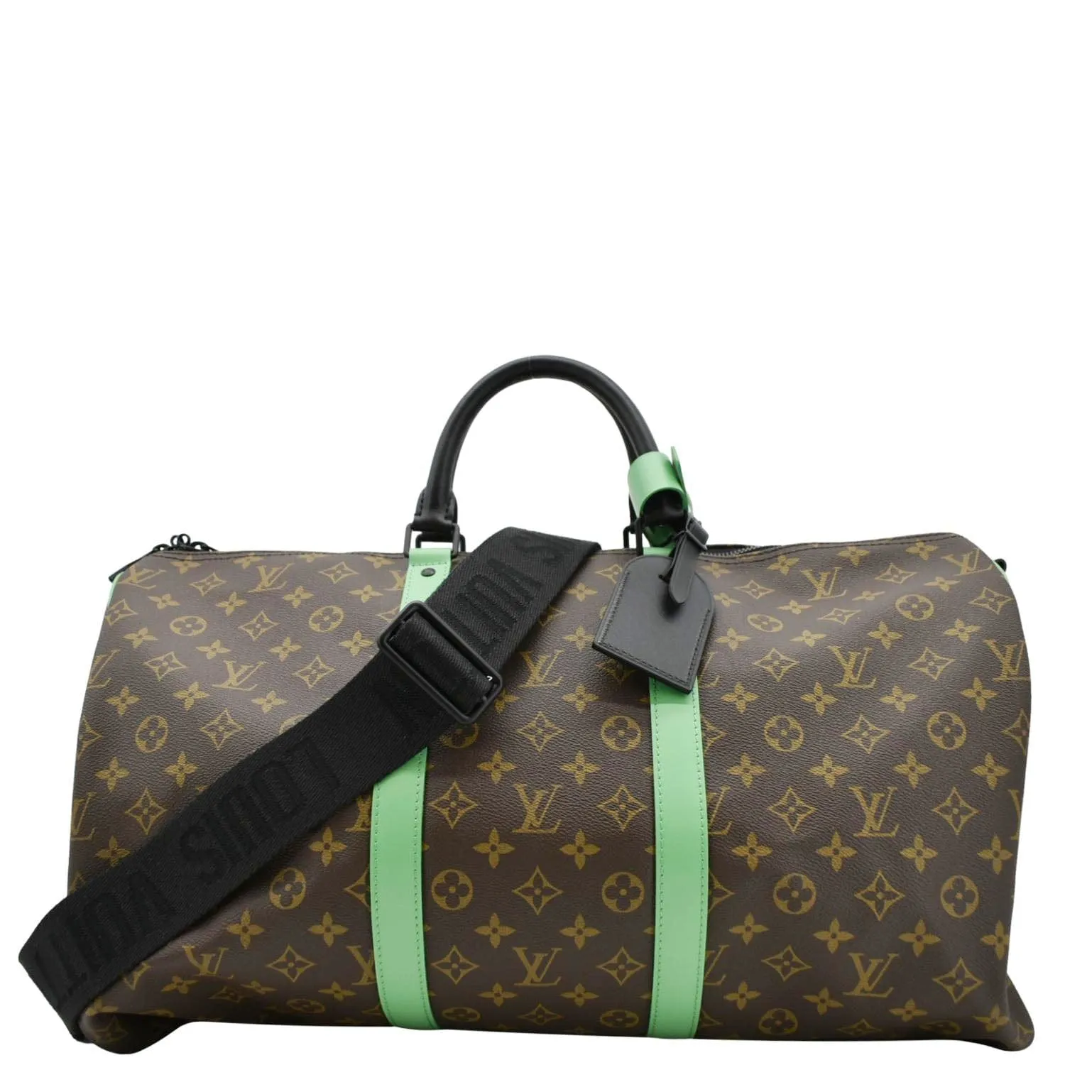 LOUIS VUITTON Keepall 50 Bandouliere Monogram Macassar Travel Bag Green