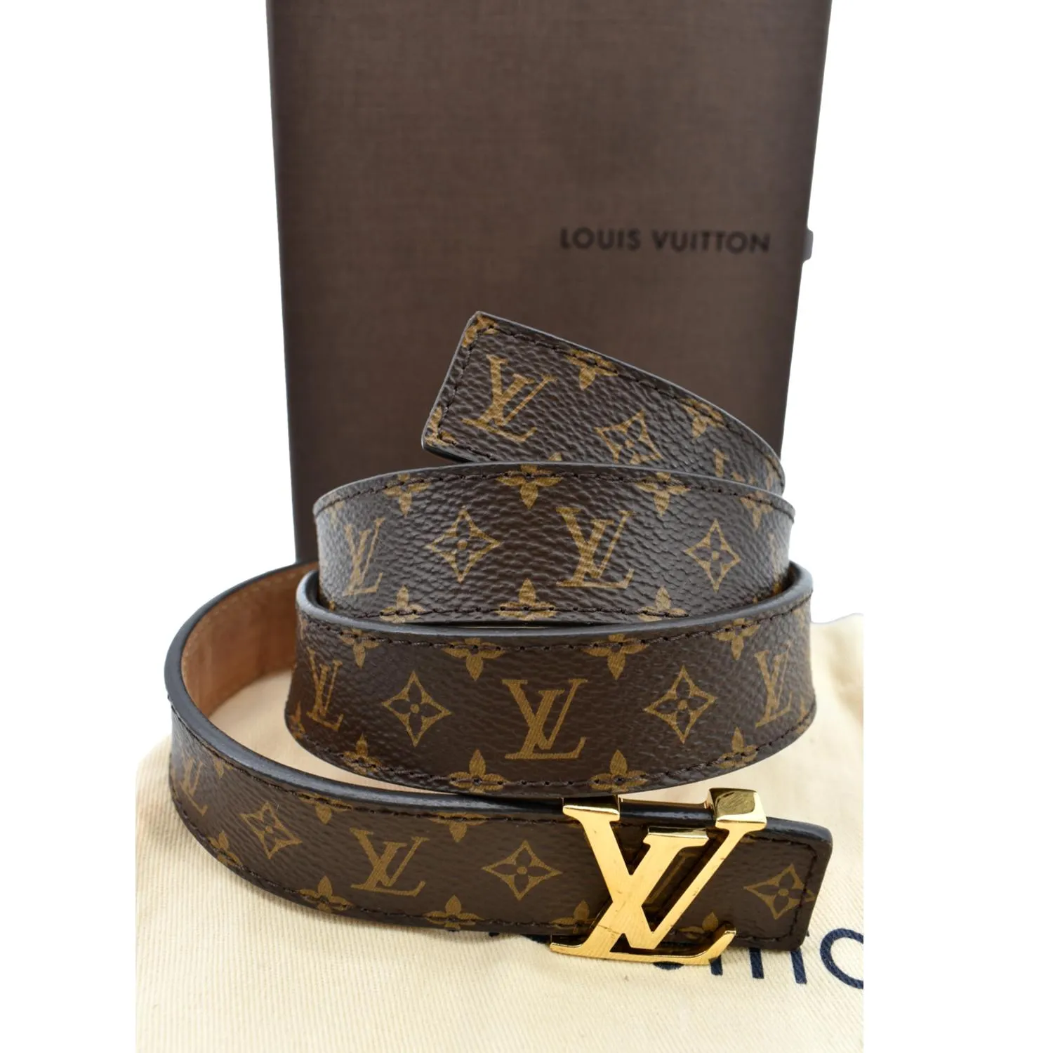 LOUIS VUITTON Mini 25MM Monogram Canvas Belt Brown