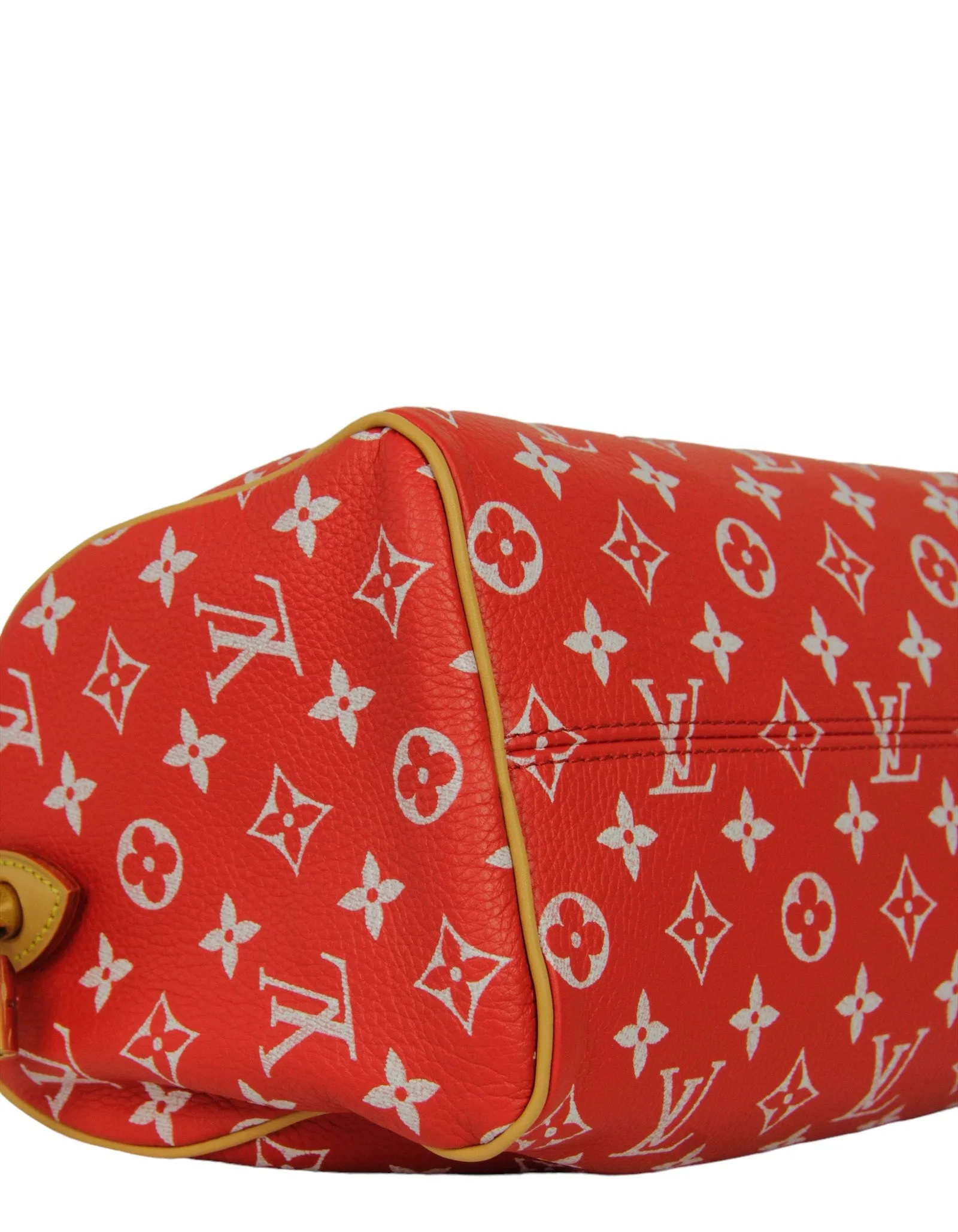 Louis Vuitton Red Soft Calfskin Monogram Speedy P9 Bandouliere 25