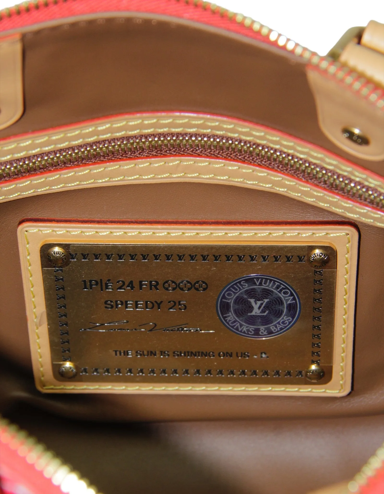 Louis Vuitton Red Soft Calfskin Monogram Speedy P9 Bandouliere 25