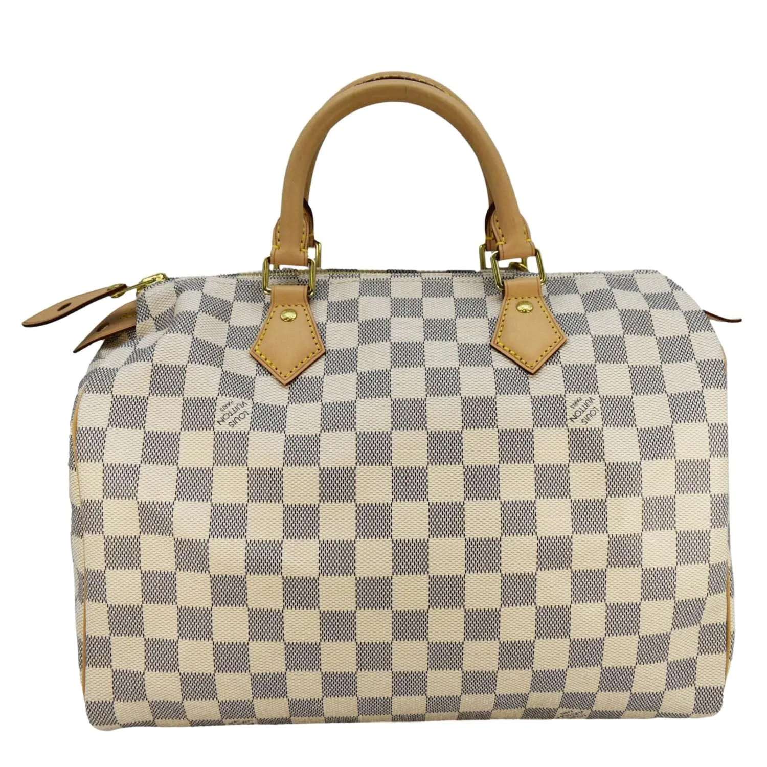 LOUIS VUITTON Speedy 30 Damier Azur Satchel Bag White