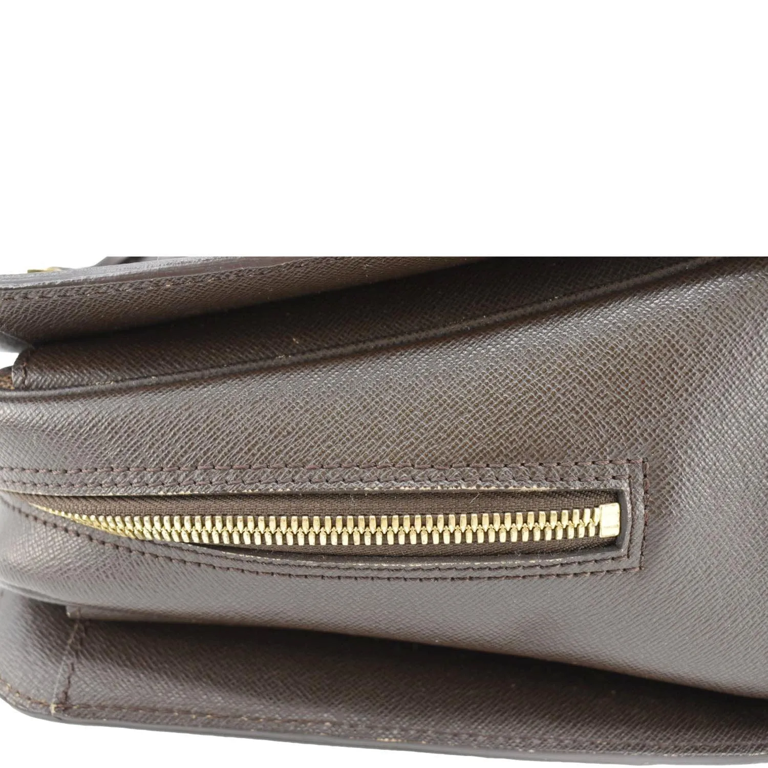 LOUIS VUITTON Triana Damier Ebene Satchel Bag Brown