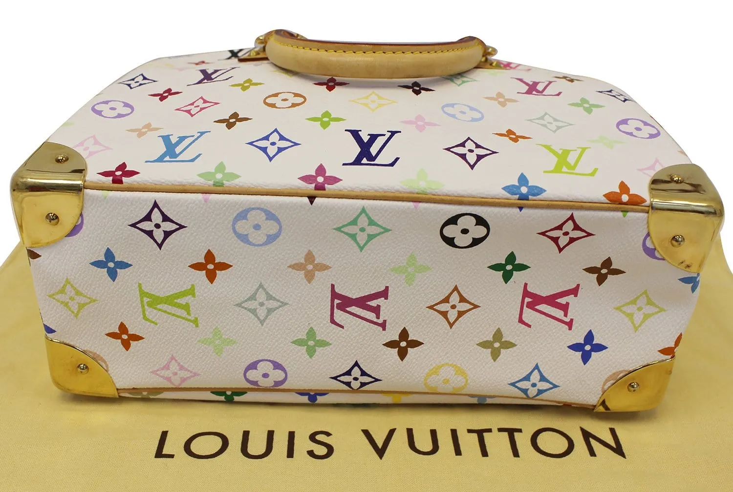 LOUIS VUITTON White Monogram Multicolor Trouville Satchel Bag