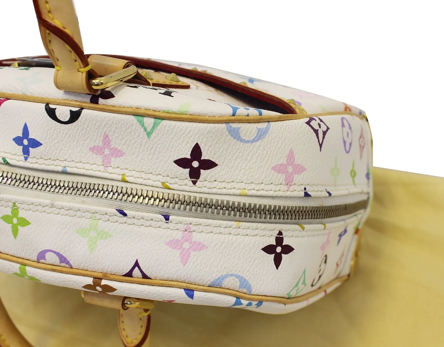 LOUIS VUITTON White Monogram Multicolor Trouville Satchel Bag