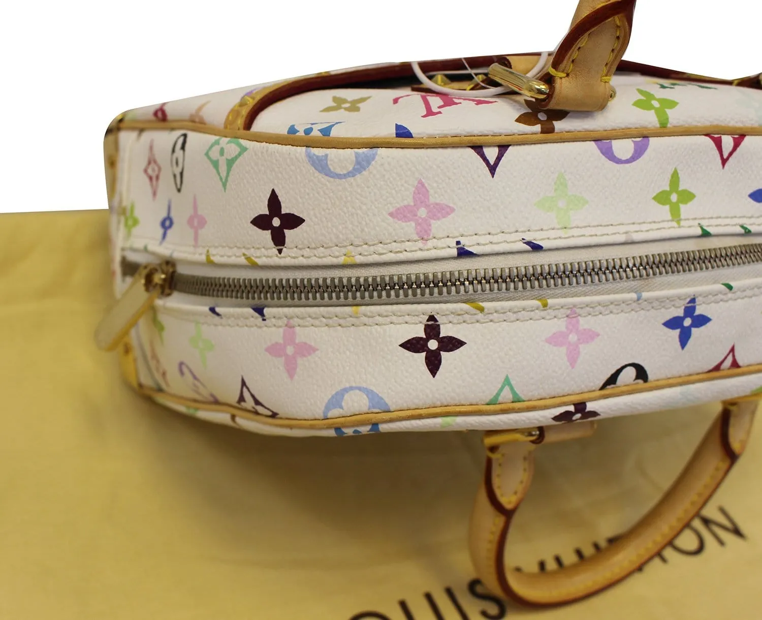 LOUIS VUITTON White Monogram Multicolor Trouville Satchel Bag