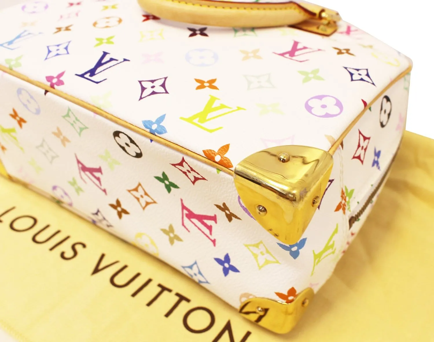 LOUIS VUITTON White Monogram Multicolor Trouville Satchel Bag