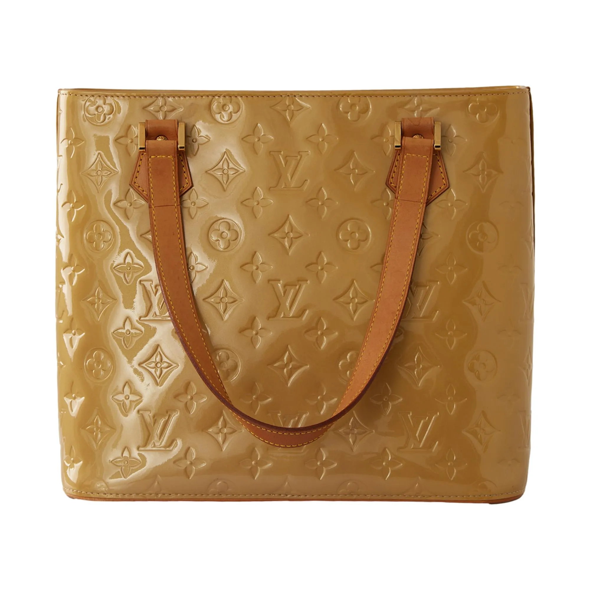 Louis Vuitton Yellow Monogram Vernis Shoulder Tote