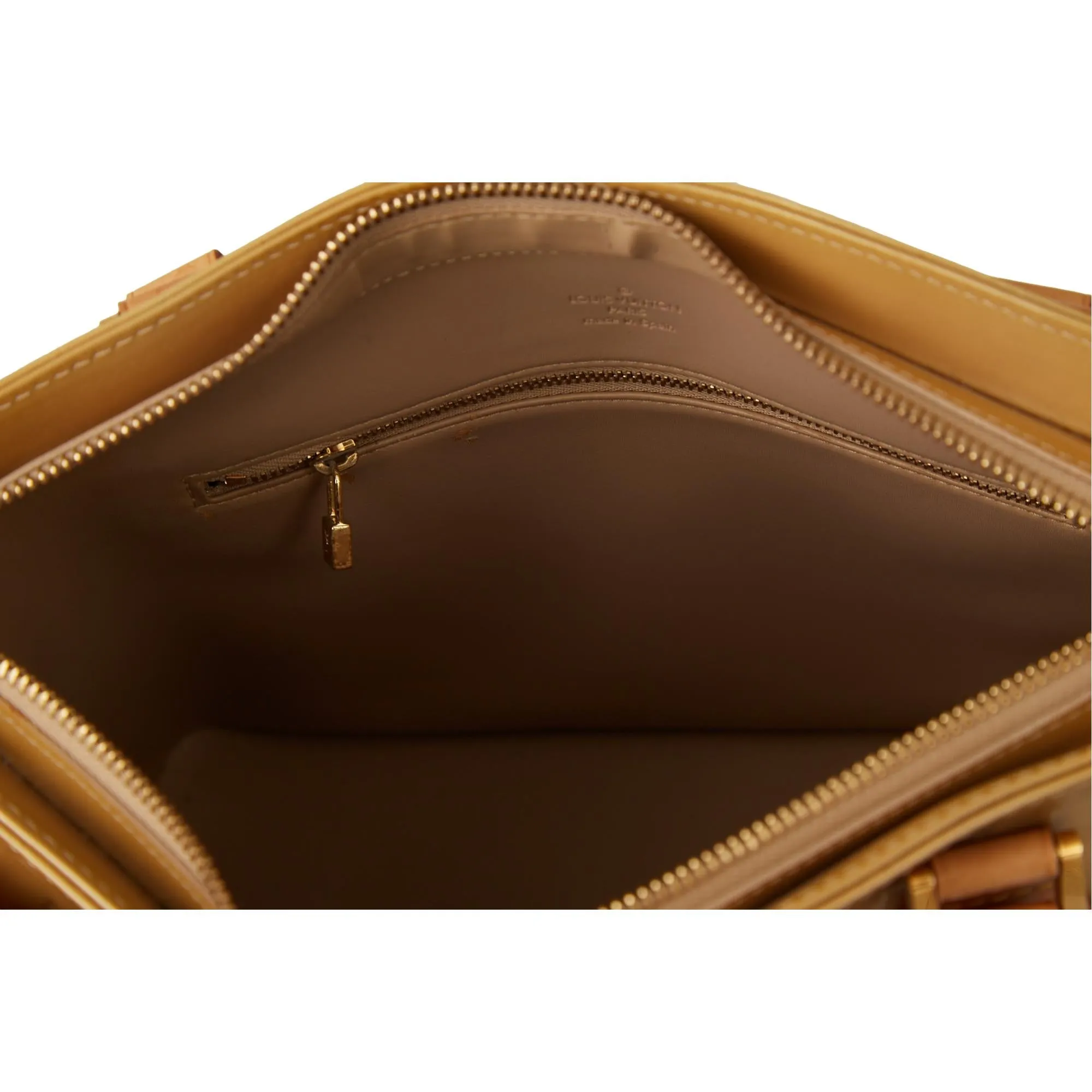 Louis Vuitton Yellow Monogram Vernis Shoulder Tote