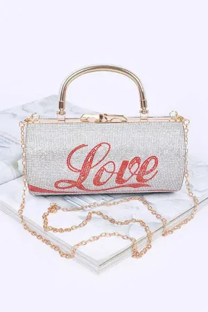 LOVE Rhinestone Clutch Handbag