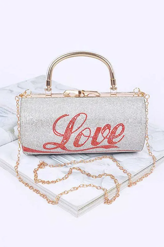 LOVE Rhinestone Clutch Handbag