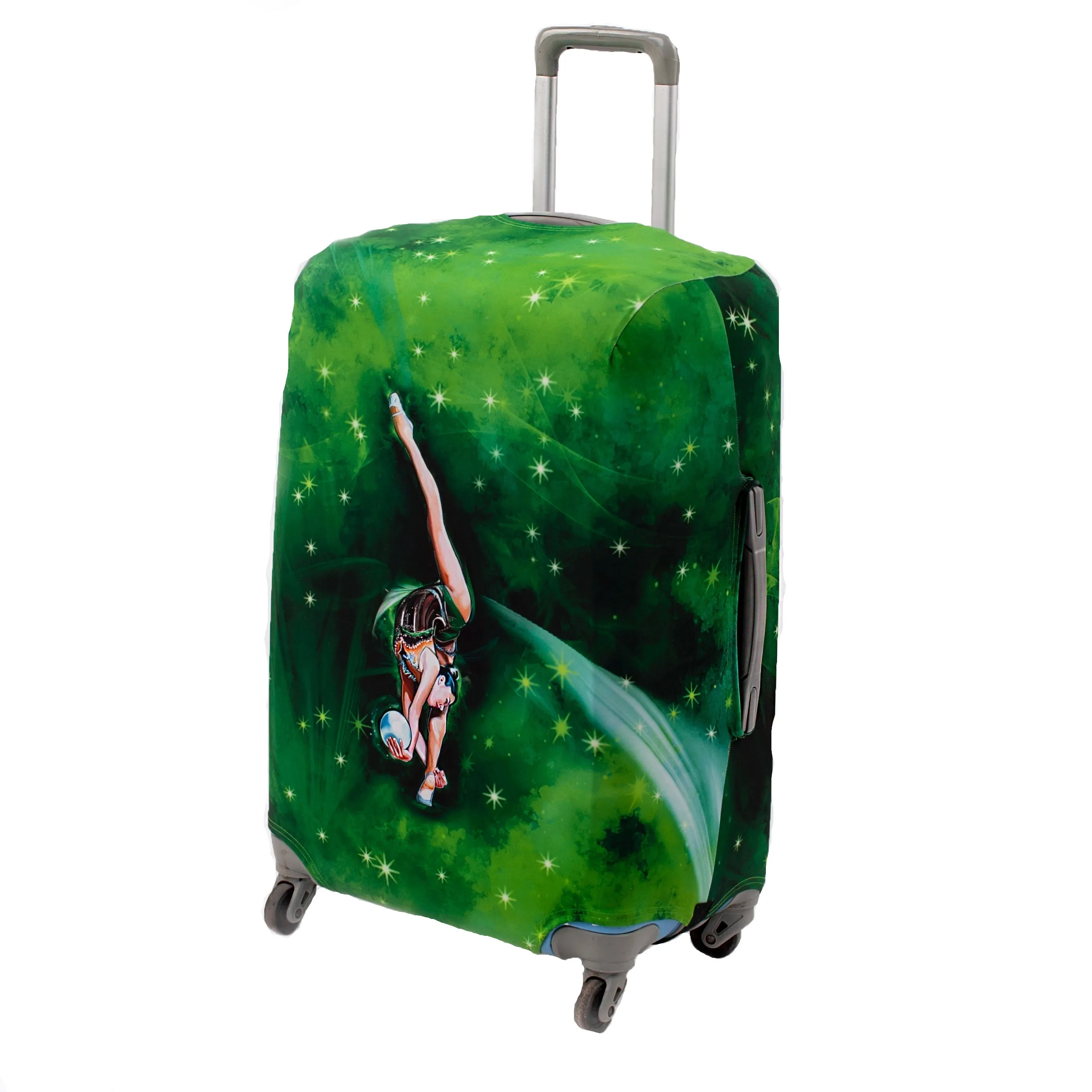 Luggage cover with Gymnast print