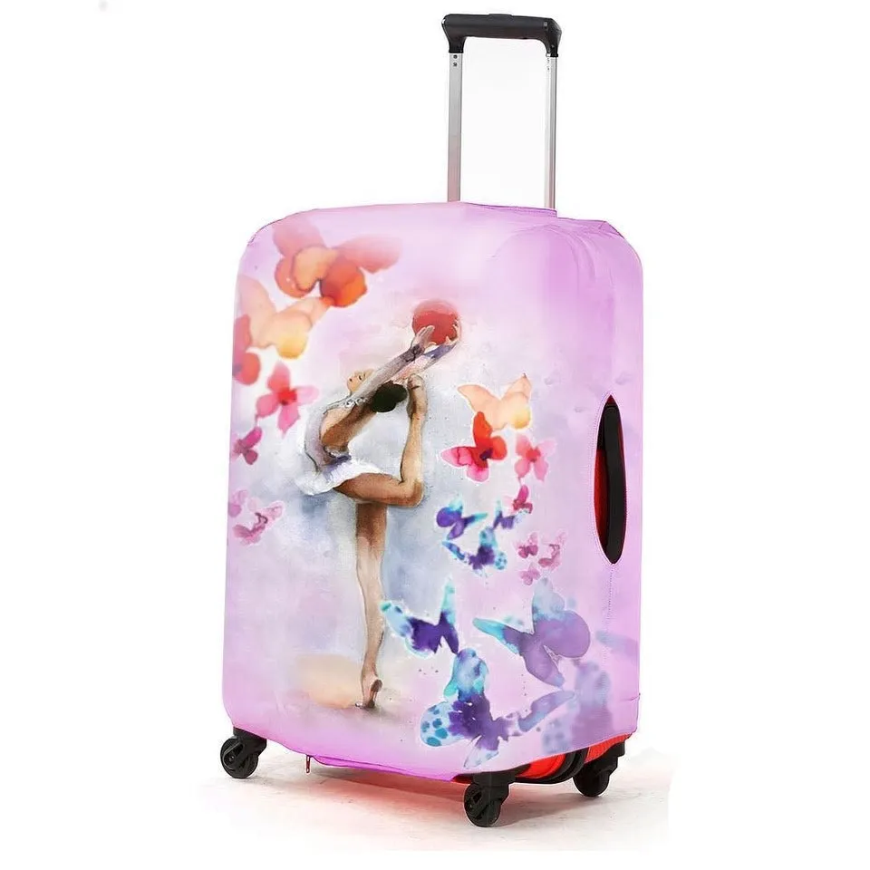 Luggage cover with Gymnast print