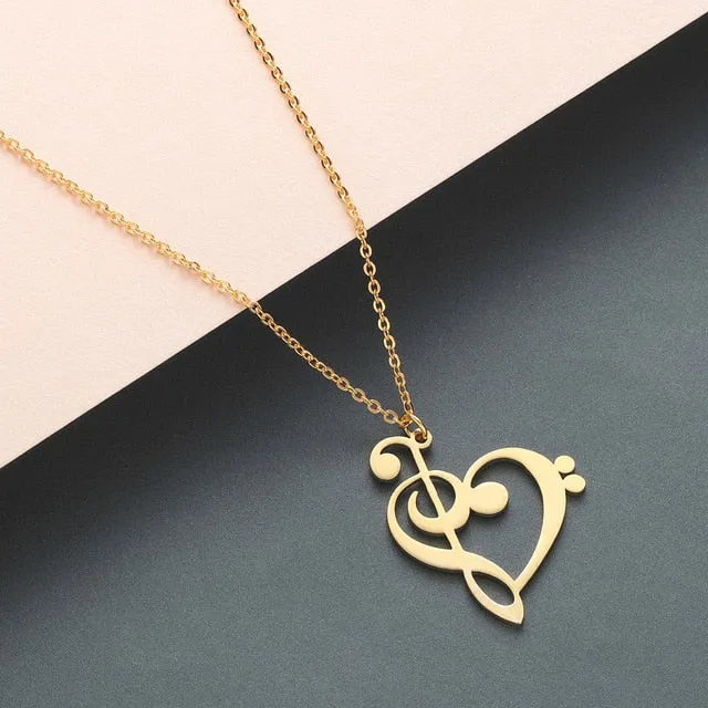 Luxury Gold Heart Pendant Necklace Women Link Chain Women Party Jewelry