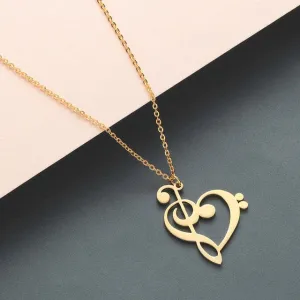 Luxury Gold Heart Pendant Necklace Women Link Chain Women Party Jewelry