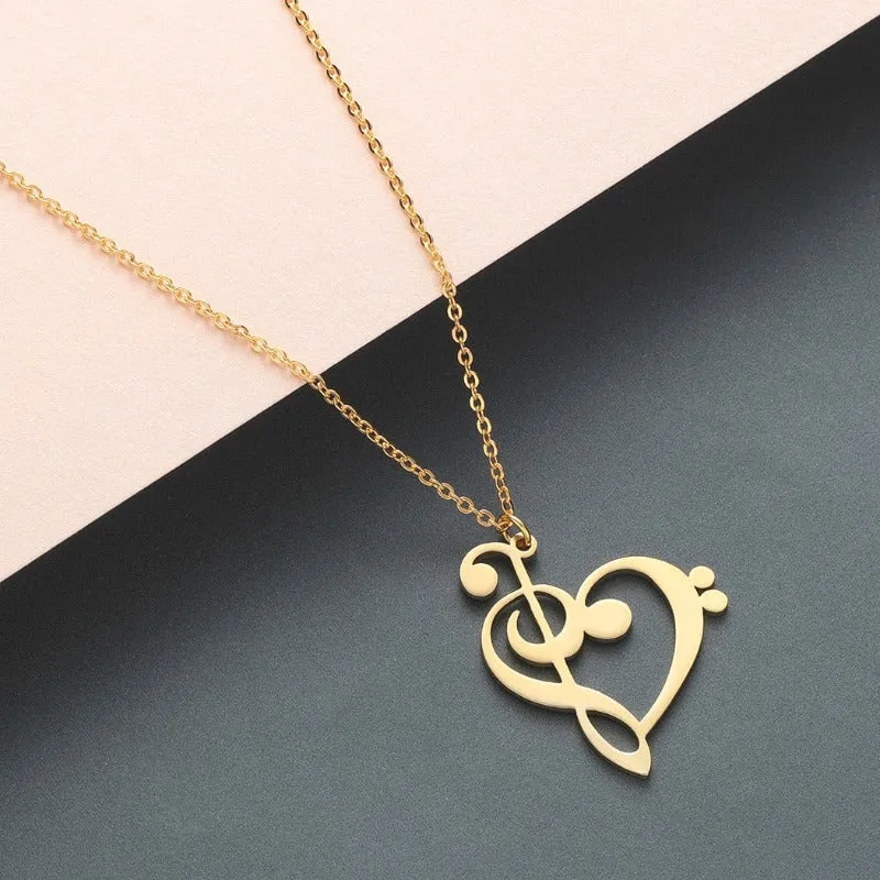 Luxury Gold Heart Pendant Necklace Women Link Chain Women Party Jewelry