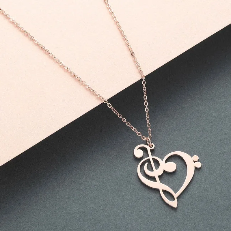 Luxury Gold Heart Pendant Necklace Women Link Chain Women Party Jewelry