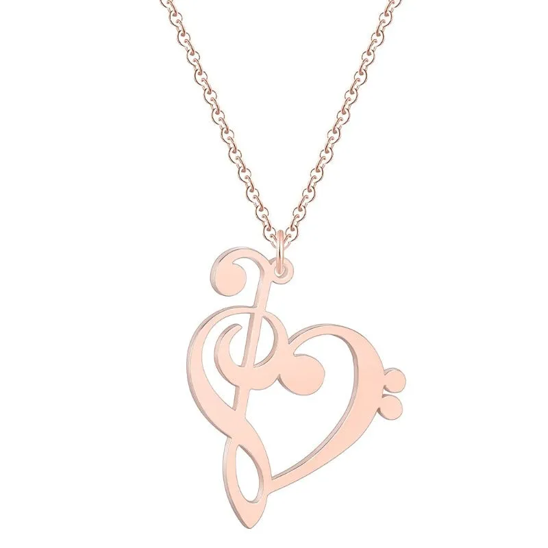 Luxury Gold Heart Pendant Necklace Women Link Chain Women Party Jewelry
