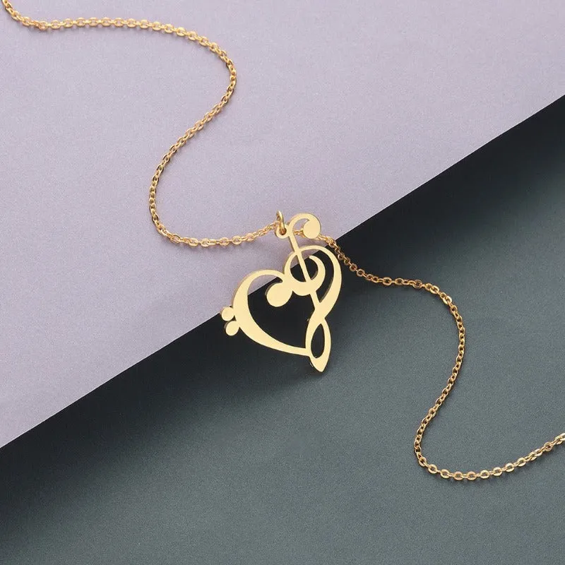 Luxury Gold Heart Pendant Necklace Women Link Chain Women Party Jewelry