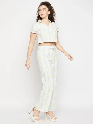Madame Striped Aqua Co-Ord Set