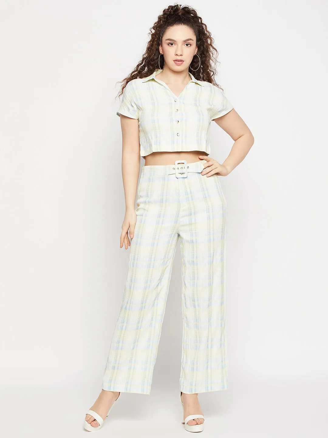 Madame Striped Aqua Co-Ord Set