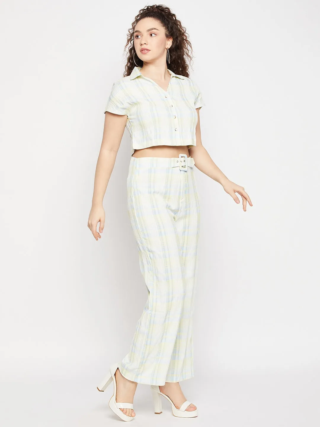 Madame Striped Aqua Co-Ord Set