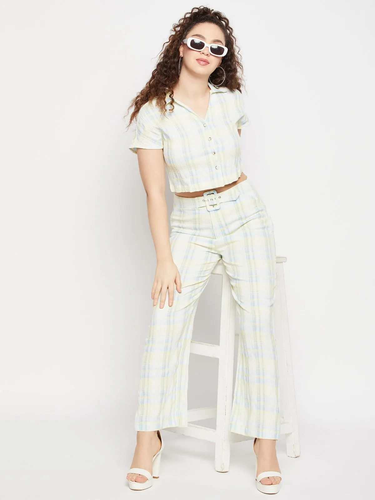 Madame Striped Aqua Co-Ord Set