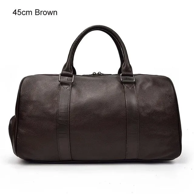 MAHEU Hot Genuine Leather Men / Women Travel Bag Soft Real Leather Cowhide Carry Hand Luggage Bags Travel Shoulder Bag Male Female