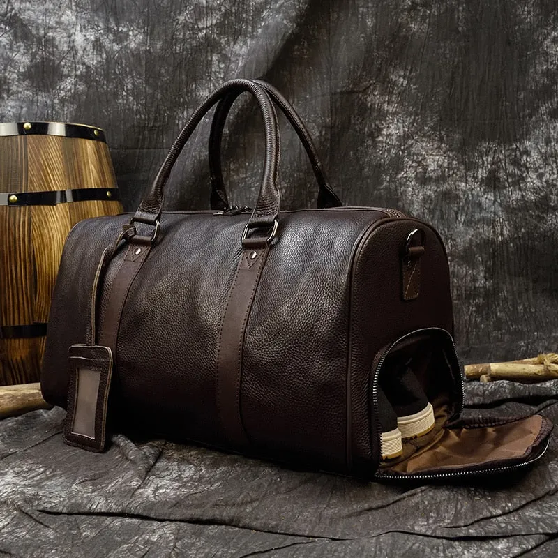 MAHEU Hot Genuine Leather Men / Women Travel Bag Soft Real Leather Cowhide Carry Hand Luggage Bags Travel Shoulder Bag Male Female