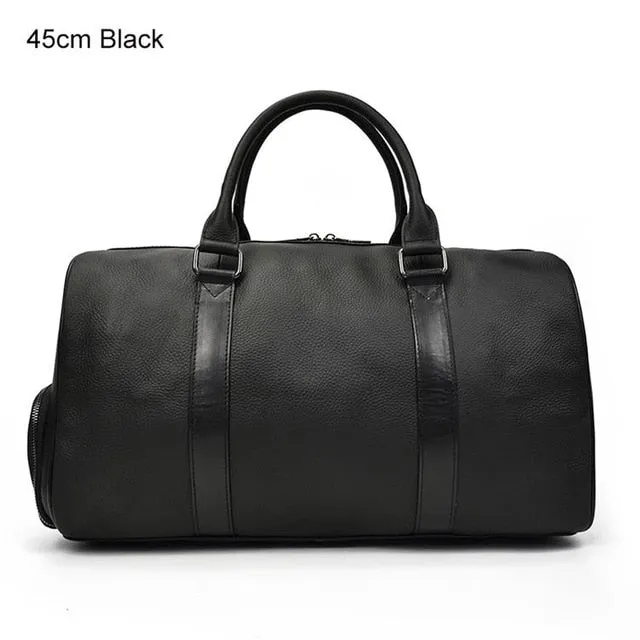 MAHEU Hot Genuine Leather Men / Women Travel Bag Soft Real Leather Cowhide Carry Hand Luggage Bags Travel Shoulder Bag Male Female